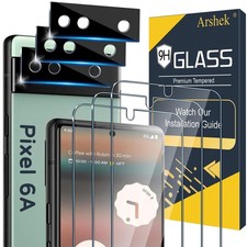  3 3 Pack Glass Screen Protector for Google Pixel 6a 5G, 9H Tempered Glass, ...
