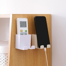 2 Pcs Wall Mounted Holder Remote Phone Charging Bracket Media Organizer