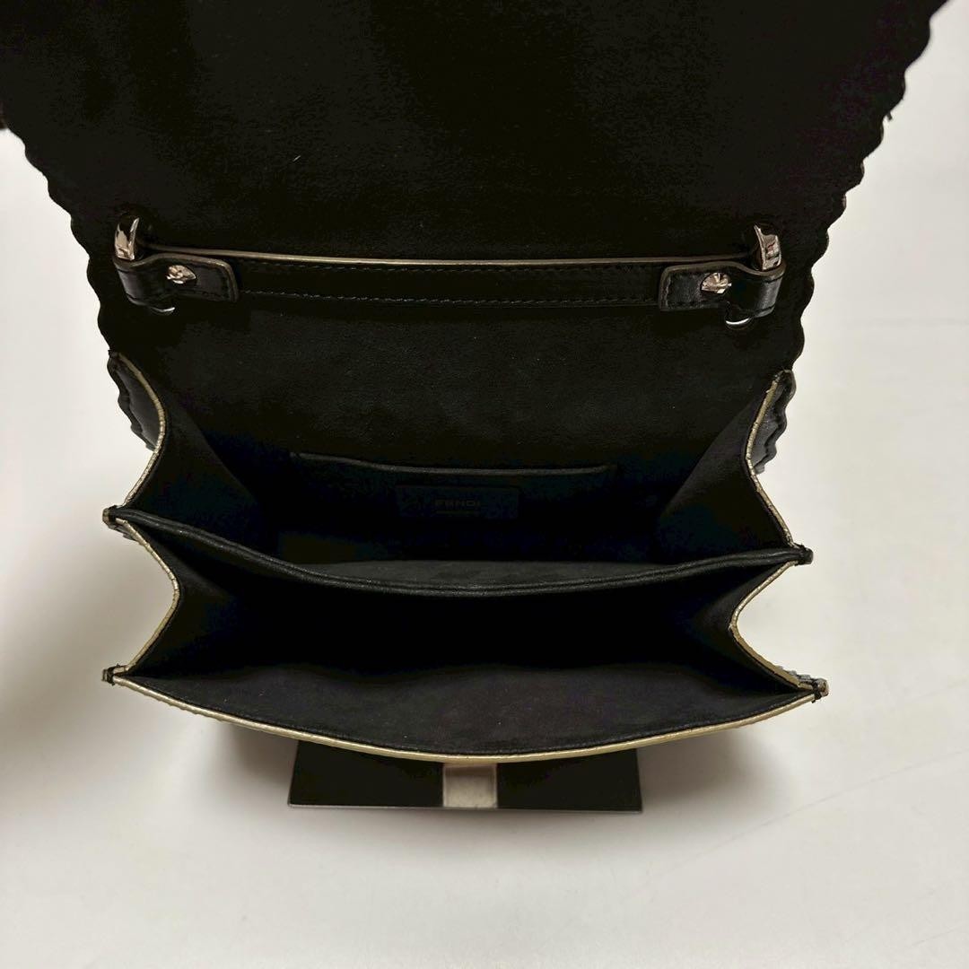 Fendi Canai Chain Shoulder Bag, 2-Way, Black Leather in Excellent Condition thumbnail 7