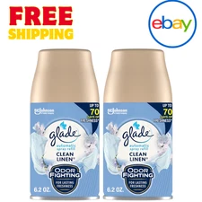 Glade Automatic Spray Air Freshener Refill Clean Linen 6.2 Oz 2 Count