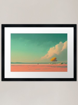 Pastell Minimalismus: Eine Welt der Gelassenheit gerahmtes Wandbild Poster Leinwanddruck Bild
