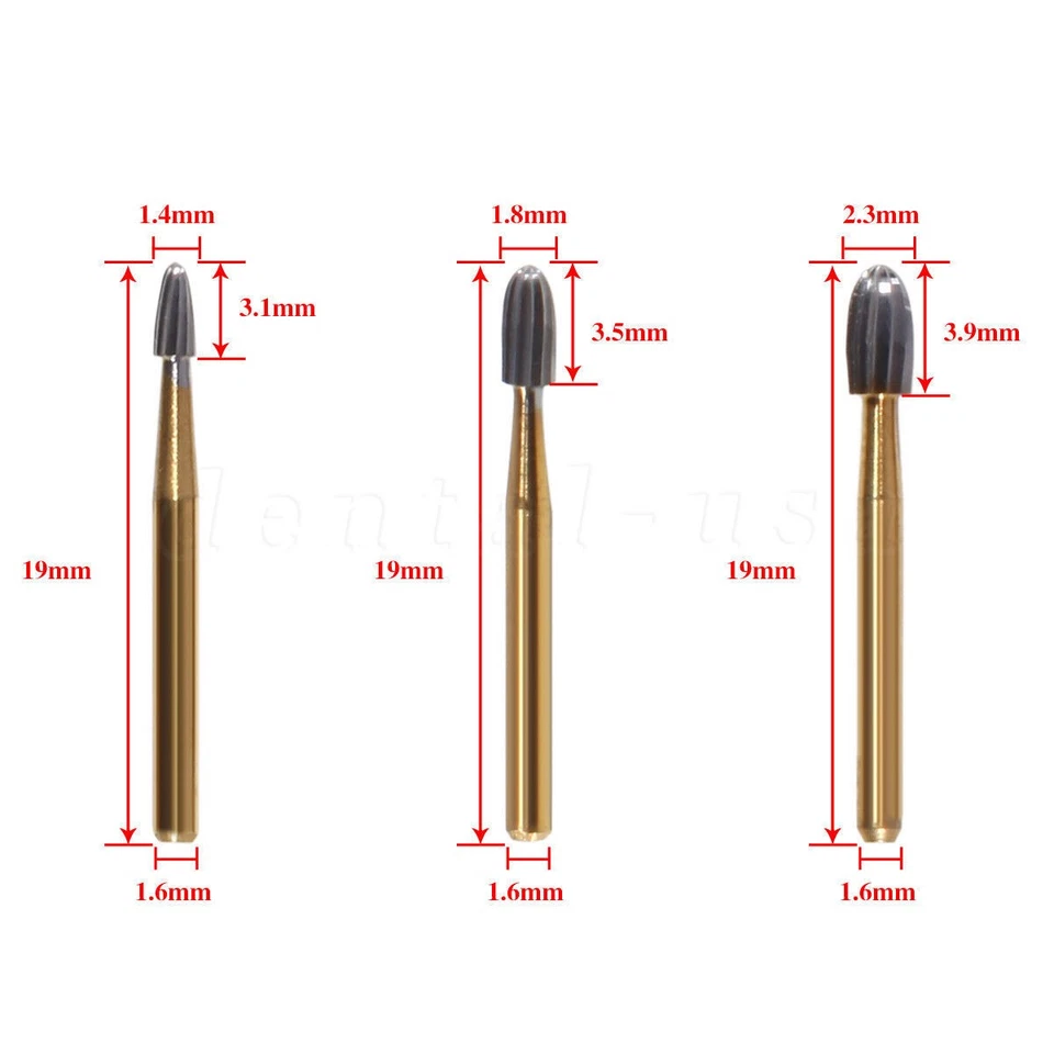 Dental Carbide Burs Trimming & Finishing Egg Football FG 7404 7406 7408 - Image 4 of 4