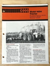 1980s JI Case Model 4694 Tractor 4 Page Sales Brochure Specifications Guide