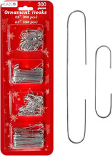 300 Silver Christmas Holiday Ornament Hooks Hanger Sturdy Metal Wire for All the