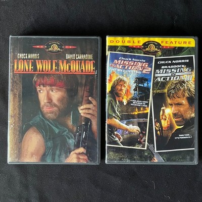 LOT of 2 Chuck Norris DVDs TESTED Missing in Action 2 & 3 Lone Wolf McQuade III