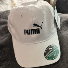PUMA White Men  s Baseball Cap Hat Adjustable One Size Solid Pattern