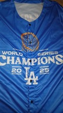 MLB-LA DODGERS- WORLD SERIES BACK TO BACK CHAMPS-BUTTON DOWN JERSEY -2XL