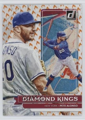 2022 Panini Donruss Diamond Kings On Fire /75 Pete Alonso #18 rs2