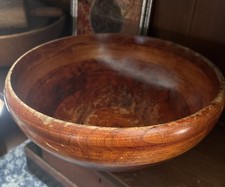 Vintage Beautiful Burnished Large Farmhouse Layered Wooden Bowl 12