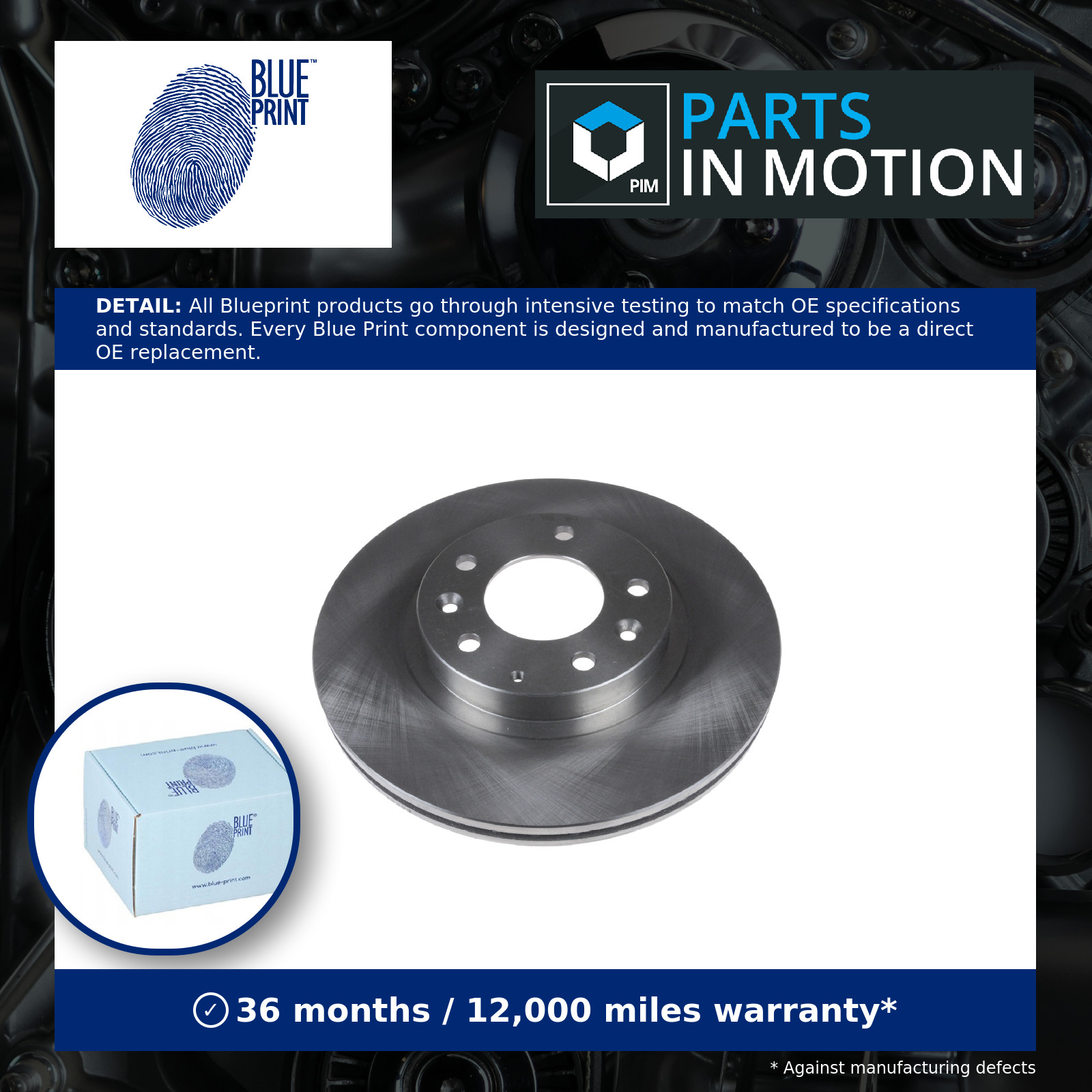 2X Blue Print ADM54398 Front Brake Disc Vented 290Mm Fits Mazda Mx-5 N12Y-33-25X - Image 4