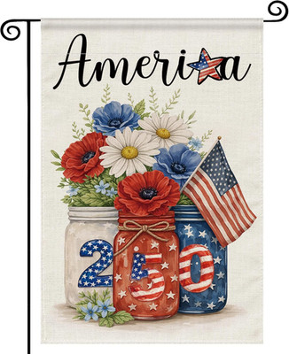 4Th of July Garden Flag, 250 Anniversary USA Flag Patriotic Bless America