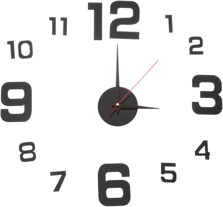3D DIY Wall Clock, Frameless Silent Wall Clocks Large Decor Sticker for Home ...