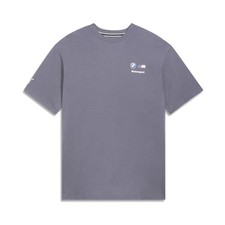 PUMA Bmw M Motorsport Stacked Logo Crew Neck Short Sleeve T-Shirt Mens Grey Casu