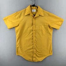 Vintage 60s Penneys Shirt Mens Medium 22x30 Yellow Towncraft Button Up Pennprest