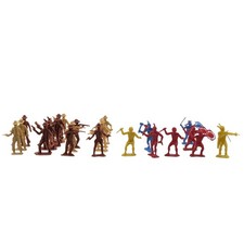 Vintage MPC Cowboys Indians Lot 23 Plastic Western Figures 45mm 8 Poses