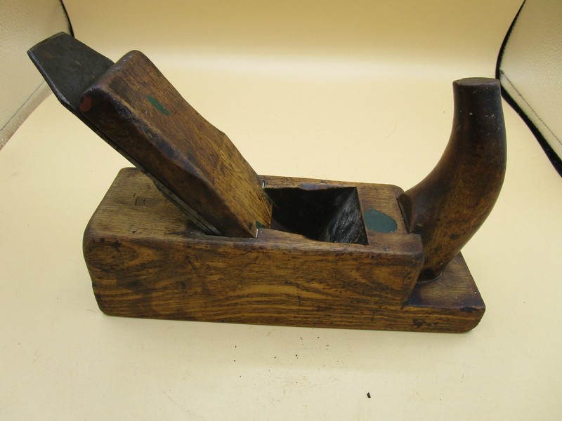 Antique German Garantie Busch Qusstahl Wooden Plane 2in. blade horned handle
