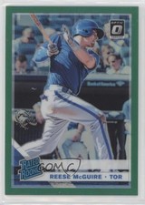 2019 Panini Donruss Optic Rated Rookies Green Prizm 2/5 Reese McGuire #55 4f5