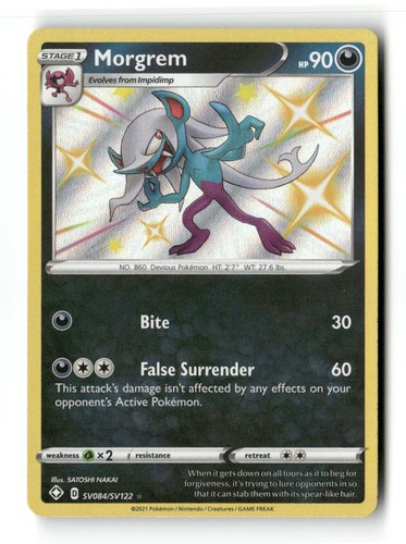 Morgrem SV084/SV122 Shiny Rare Shining Fates Shiny Vault Pokemon Holo NM