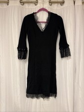 Vintage Dolce & Gabbana Black A-Line V-Neck Mini Dress Women's Size S