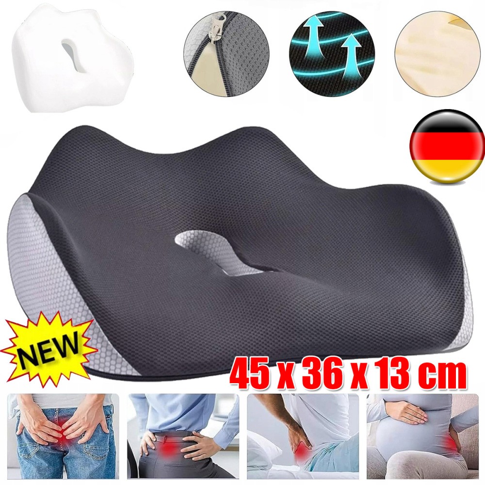 Sitzkissen für das auto ergonomische linderung von rückenschmerzen grau DHL