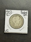 1907 S Barber Silver Quarter Nice VG Very Good U.S. 25c Type Coin (Raw18259)