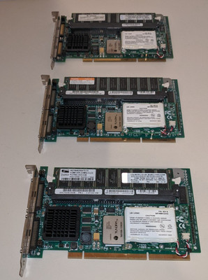 Lot of 3 LSI Logic L1-01013-03 Dual Channel SCSI320-2X Raid Controller Cards