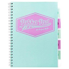 Pukka Pad Pastel Teal A4 Wirebound Project Book Ruled 80gsm (8630-PST)
