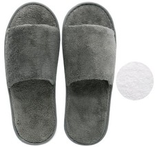 10er Set Frotteeslipper Hausschuhe Hotelschuhe Einwegschuhe weiß oder grau