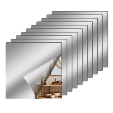 12 Pcs Acrylic Flexible Mirror Sheets, 12 x 12 in Mirrors Tiles Self Adhesive...