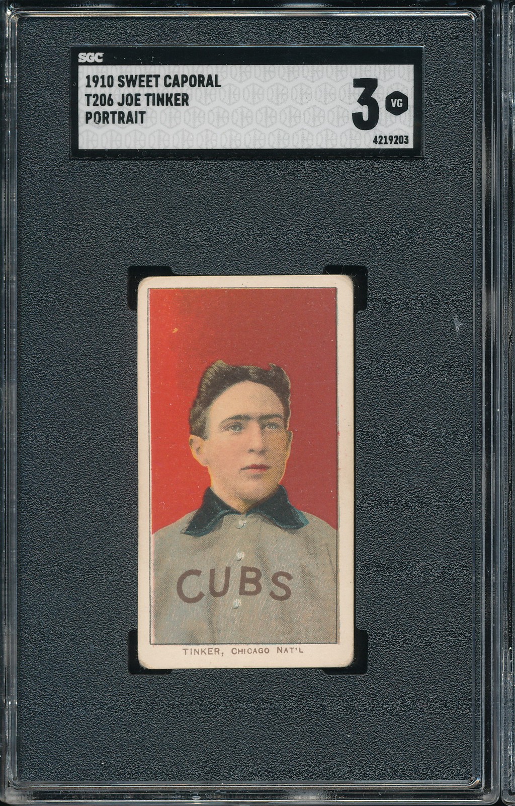 T206 Sweet Caporal 350/25 Joe Tinker (Portrait) SGC 3 - Cubs HOF