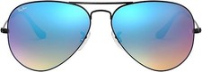 Ray-Ban Aviator RB3025 002/4O 55mm Black / Blue Gradient Flash Sunglasses