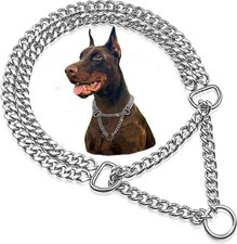 Metal Martingale Collar - Dog Chain Collar, Chain Slip Collar, Anti Chew, Che...