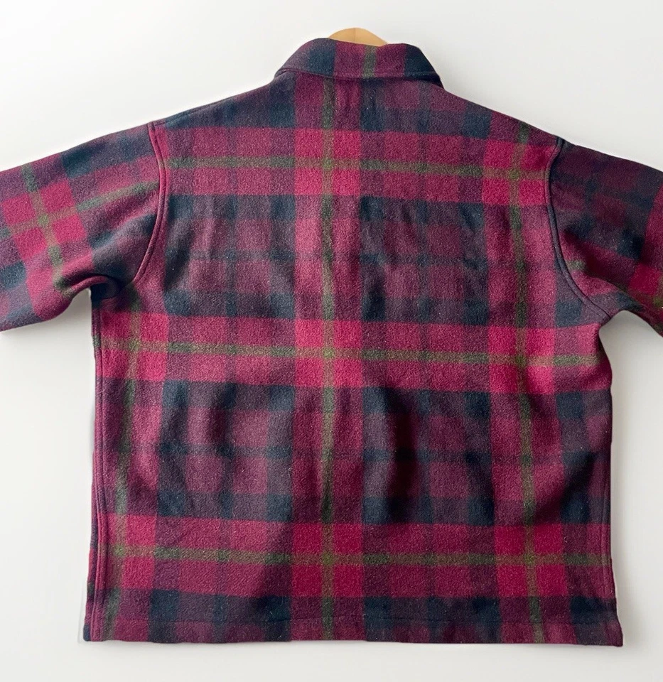 VTG Mens Red Plaid PENDLETON XL Mackinaw Cruiser Jacket | Wool Shacked Shirt - Image 4 of 4