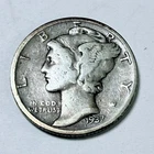 1937 S MERCURY DIME *90% SILVER, Circulated Coin, Free Shipping #6748