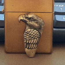 1 piece Lighter accessories Brass Eagle Head Statue DIY sticker