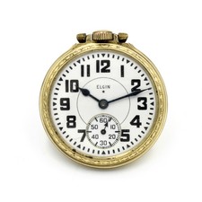 1943 Elgin Railroad BW Raymond 10k Gold Filled 16s 21j Pocket Watch #WB4745-5