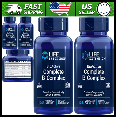 Life Extension BioActive Complete B-Complex 150 Veg Caps Pack of 2