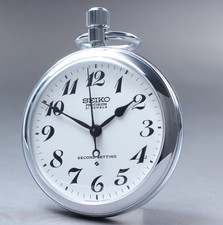 Vintage N MINT SEIKO PRECISION 6110-0010 Hand Winding Railway Pocket Watch 21J