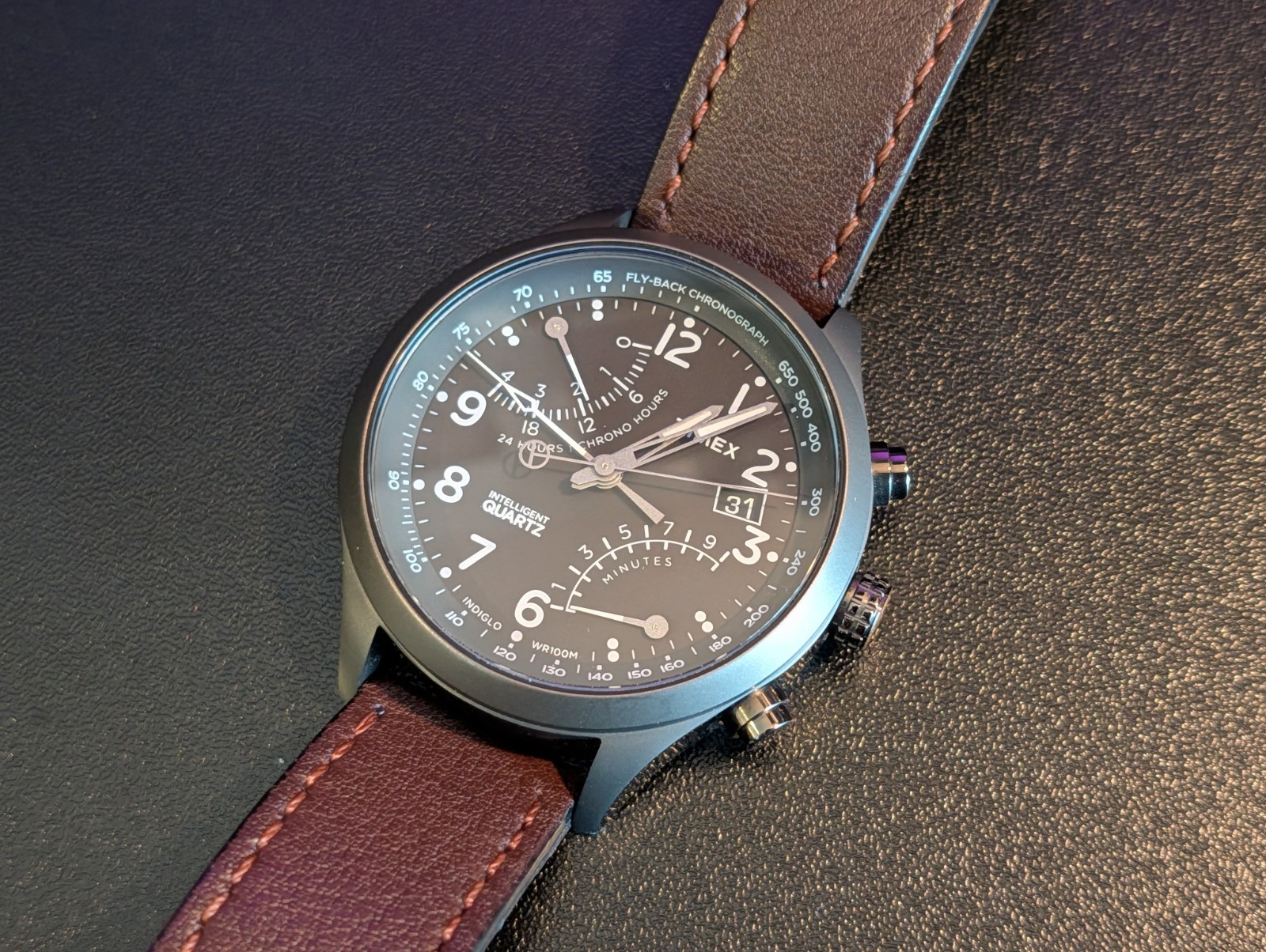 Timex TWH3Z6110 Intelligent Quartz Fly-Back Chronograph Watch Excellent Cond.