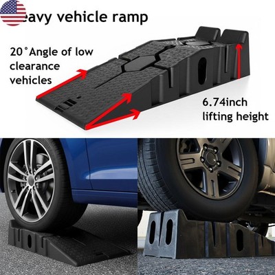 2 Pieces Car Service Ramps 3 Ton Capacity for Workshop Auto Service & Repair