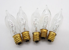 Light Bulbs 120 V - 7W - Candle Angular CA - Clear - Set of 5 - NEW