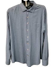 Peter Millar Summer Comfort Shirt Mens XL Blue Check Dress Button Down LS