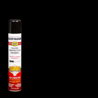 24 Oz. Turbo Spray System Gloss Black Spray Paint