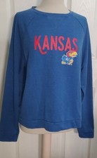 KU JAYHAWKS Sweatshirt Small  Large Blue KANSAS University Sideline Slounge NEW