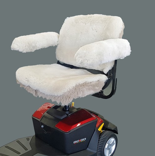 Travel Mobility Scooter Sheepskin Seat Cover - Picture 4 of 4