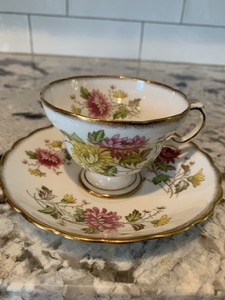 Vintage England Rosina Bone China Tea Cup Saucer Gold Gilt 5457 Ebay