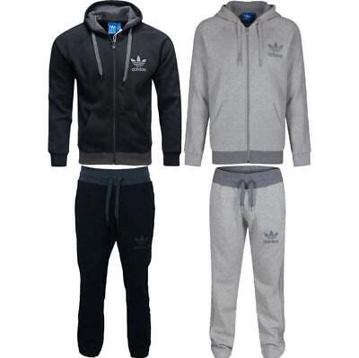 Adidas Full Tracksuit Mens Original SPO Fleece and Jogger Black/Grey S ...