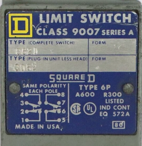 Interruptor límite Square d 9007 c62d serie a 6p Foto 2 de 4