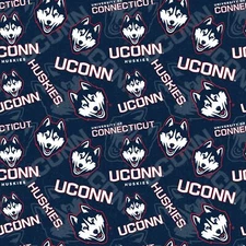 Connecticut Huskies UCONN Cotton Fabric Tone on Tone Print-By the Yard