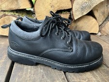 Skechers jammers black chunky leather platform shoes men  s size 11